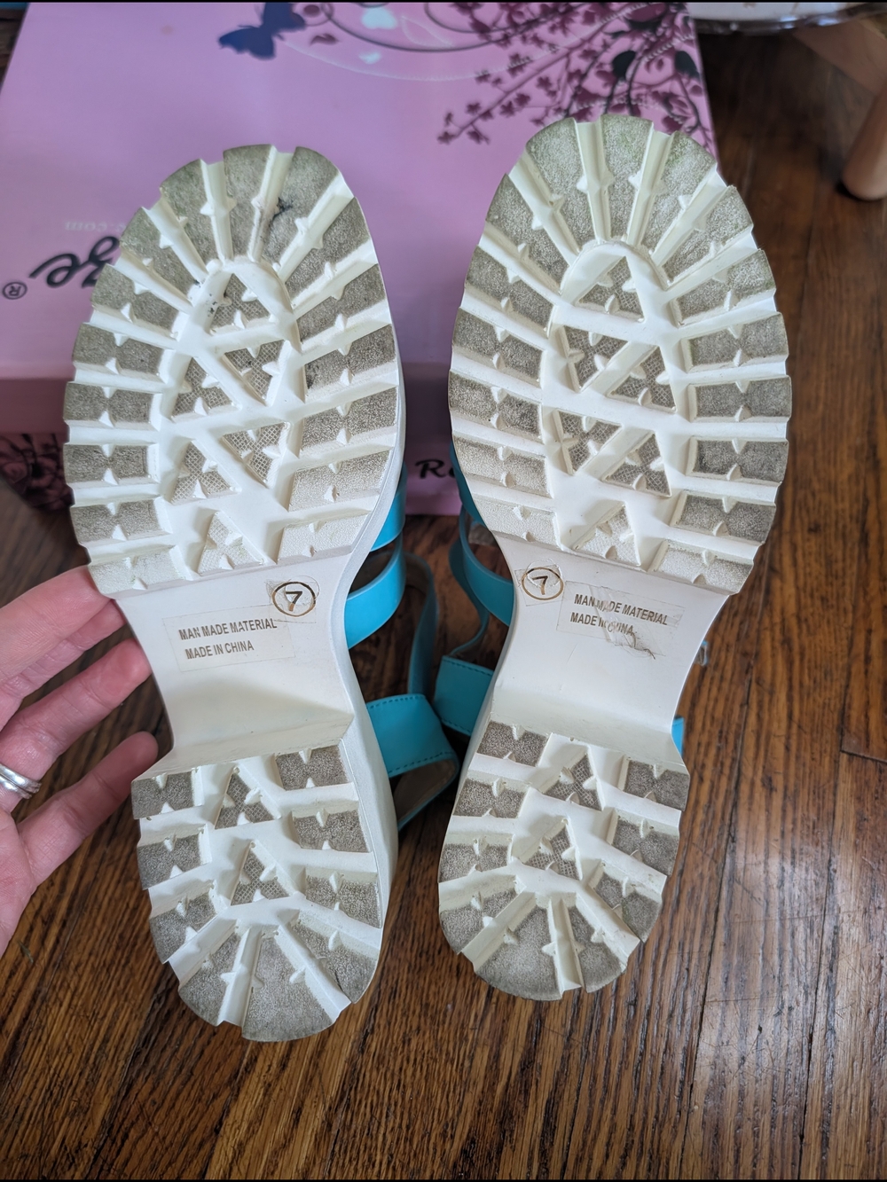 Reneeze Teal Strappy Buckle Sandals for Women - Picture 6 of 7